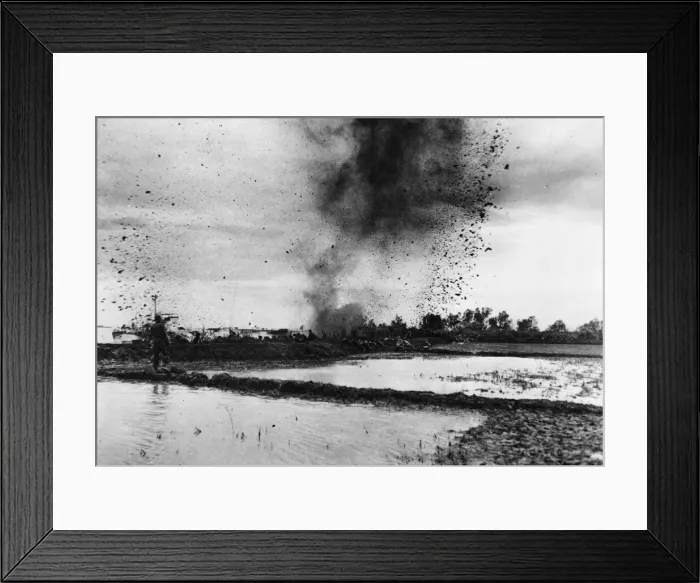 Framed Print : Allied troops make their way inland after landing in Rangoon Framed Print : Allied troops make their way inland after landing in Rangoon