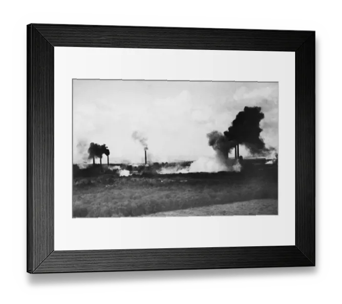 Framed Print : The Fortuna power station, near Cologne, Germany under attack Framed Print : The Fortuna power station, near Cologne, Germany under attack