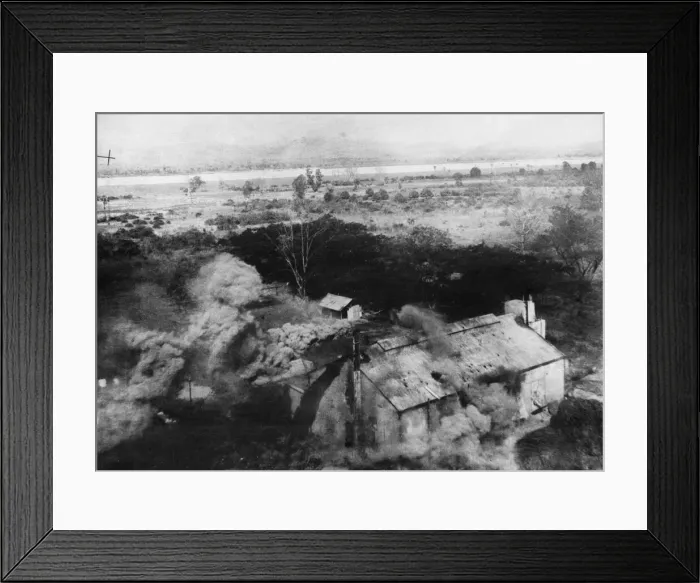 Framed Print : R. A. F. Beaufighters attack the oil pipeline at Kanhla during Second World War Framed Print : R. A. F. Beaufighters attack the oil pipeline at Kanhla during Second World War