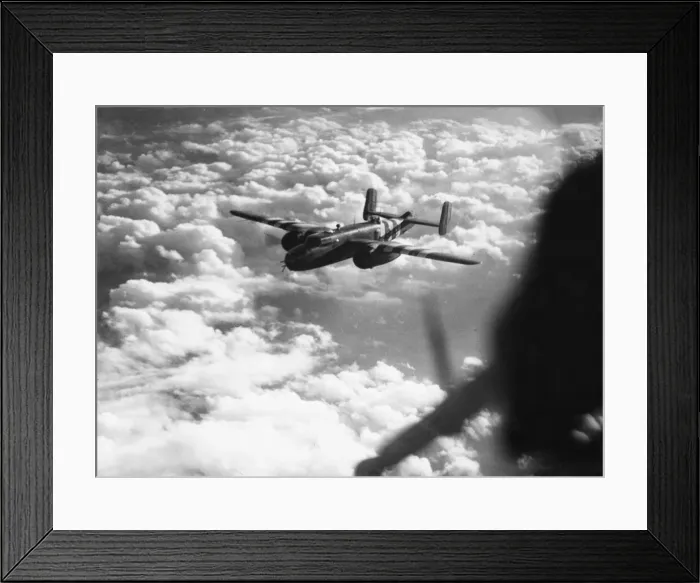 Framed Print : Mitchell bombers over France. First medium bomber daylight raid over French Framed Print : Mitchell bombers over France. First medium bomber daylight raid over French