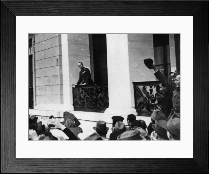 Framed Print : Gallant King George of Greece, seen in one of the last pictures to be made of him in Framed Print : Gallant King George of Greece, seen in one of the last pictures to be made of him in