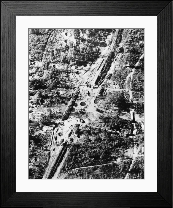 Framed Print : R. A. F. attack bridge on the Burma - Thailand railway at Kalunpe Framed Print : R. A. F. attack bridge on the Burma - Thailand railway at Kalunpe