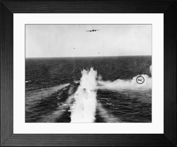 Framed Print : Trawler being attacked by Beaufighters of the R. A. F. equipped with rocket projectiles Framed Print : Trawler being attacked by Beaufighters of the R. A. F. equipped with rocket projectiles