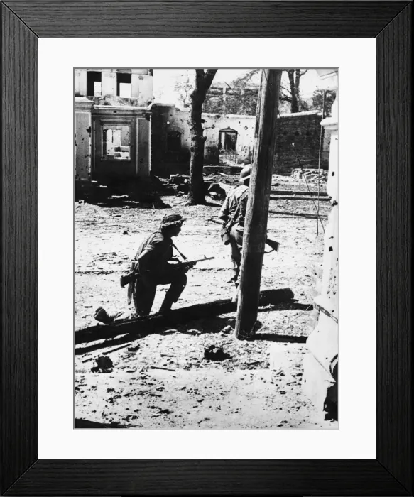 Framed Print : British troops capture Meiktila. British troops mopping up in Meiktila Framed Print : British troops capture Meiktila. British troops mopping up in Meiktila