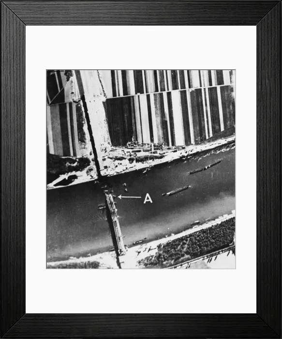 Framed Print : This photograph, taken by RAF Bomber Command shows the Autobahn Bridge near Mannheim Framed Print : This photograph, taken by RAF Bomber Command shows the Autobahn Bridge near Mannheim