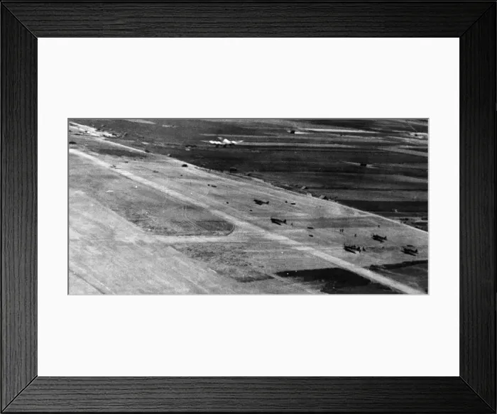 Framed Print : One of the first fighter landing strips to be completed in France after the D-Day