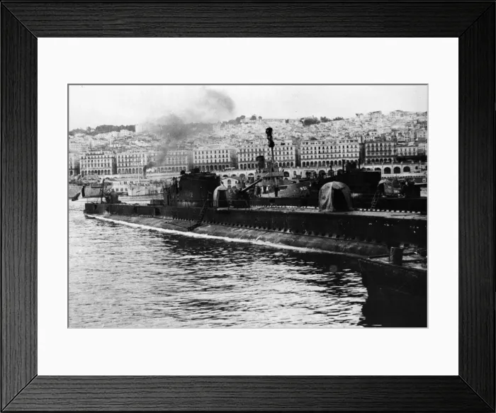 Framed Print : French submarine Casablanca operating with Allied fleets in the Mediterranean Framed Print : French submarine Casablanca operating with Allied fleets in the Mediterranean