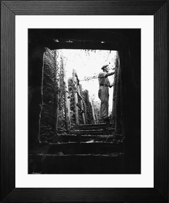 Framed Print : Infantry position in the Gothic line during Second World War. Circa 1940s Framed Print : Infantry position in the Gothic line during Second World War. Circa 1940s