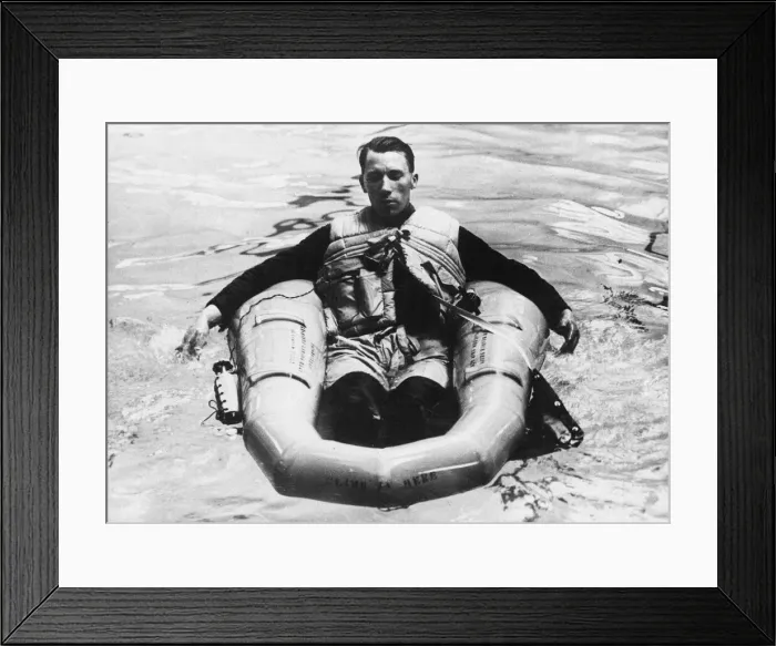 Framed Print : Life saving equipment who are forced to bale out over sea. 21st June 1941 Framed Print : Life saving equipment who are forced to bale out over sea. 21st June 1941
