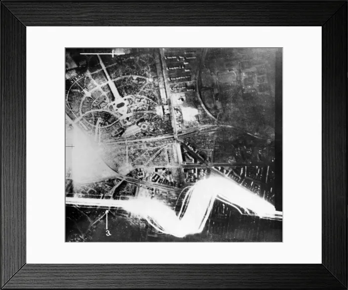 Framed Print : This photograph was taken at the start of a recent night attack by the RAF on Stettin