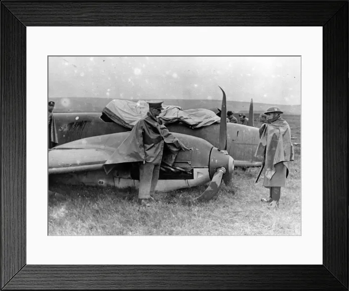 Framed Print : He 111 shot down, England. 1940