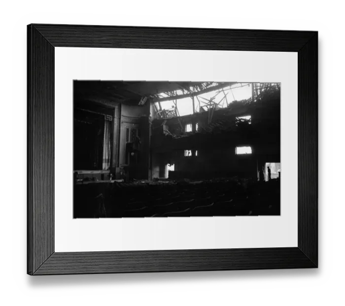Framed Print : Aftermath of a V2 bomb at Ilford, London. 8th February 1945