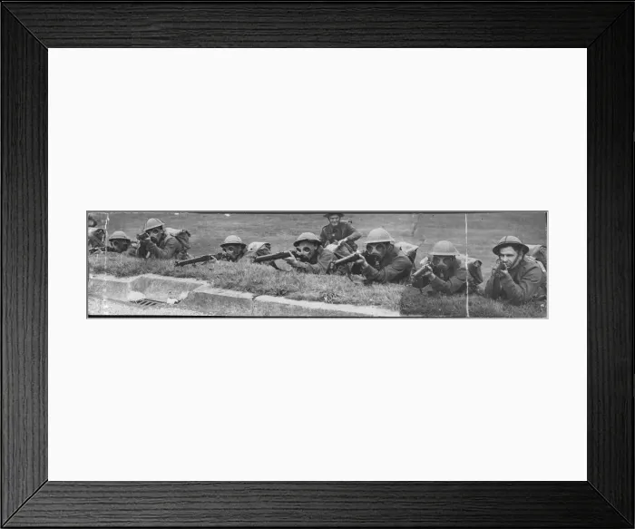 Framed Print : Soldiers in gas masks doing army training. World War Two had just broken out only three Framed Print : Soldiers in gas masks doing army training. World War Two had just broken out only three