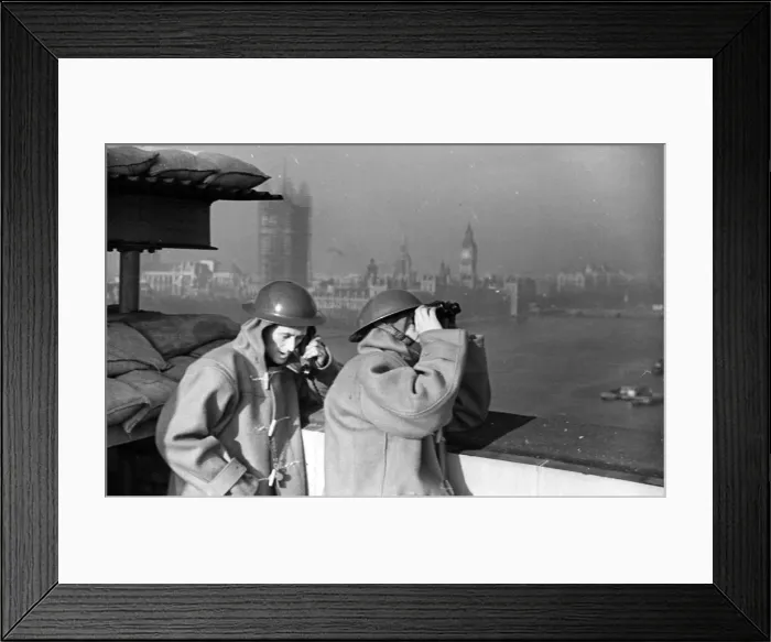 Framed Print : Members of the London Fire Service. Circa 1941 Framed Print : Members of the London Fire Service. Circa 1941
