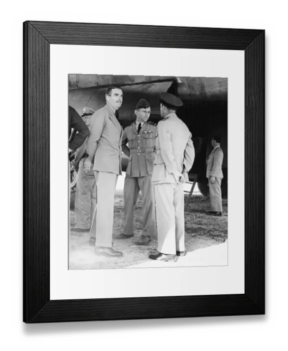 Framed Print : Air chief marshal Sir Arthur Tedder and Mr Eden at a north african airport Framed Print : Air chief marshal Sir Arthur Tedder and Mr Eden at a north african airport