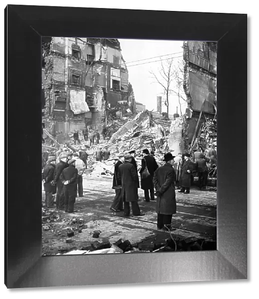 Air raid damage, Theobalds Road, London. Circa 1941