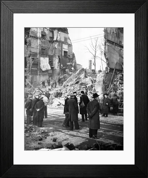 Framed Print : Air raid damage, Theobalds Road, London. Circa 1941 Framed Print : Air raid damage, Theobalds Road, London. Circa 1941