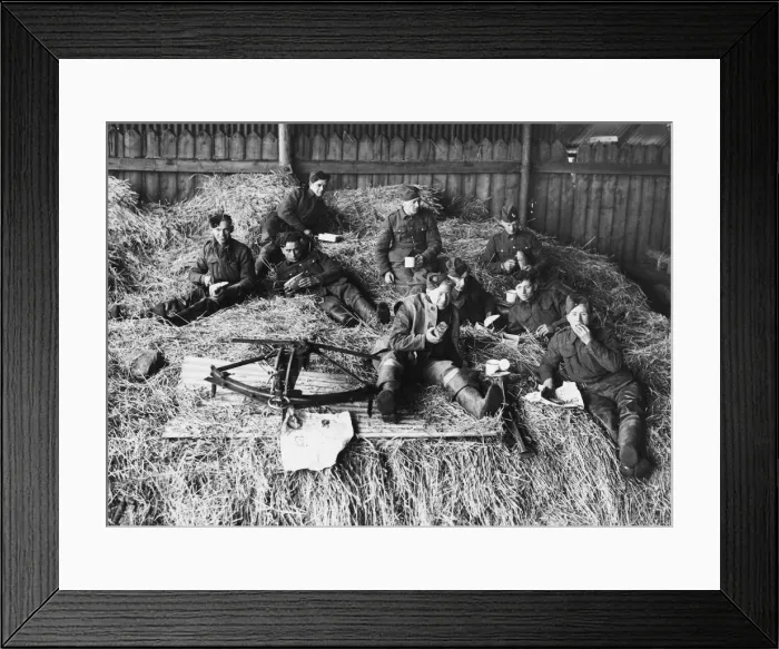 Framed Print : The Battalion of the Royal Northumberland Fusiliers. This series depicts the day in Framed Print : The Battalion of the Royal Northumberland Fusiliers. This series depicts the day in