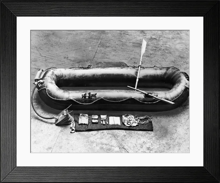 Framed Print : The collapsible rubber boat in which spies Karl Theodor Drucke Framed Print : The collapsible rubber boat in which spies Karl Theodor Drucke