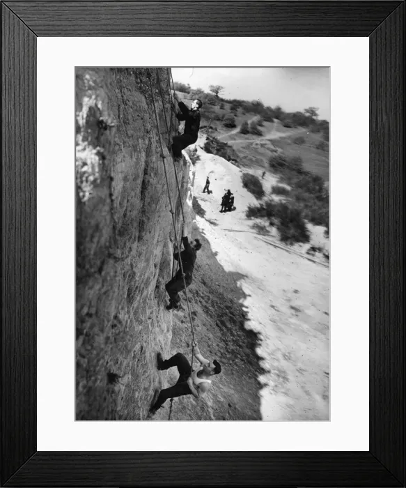 Framed Print : The National Fire Service, area, 37, using a disused gravel pit for fitness training Framed Print : The National Fire Service, area, 37, using a disused gravel pit for fitness training