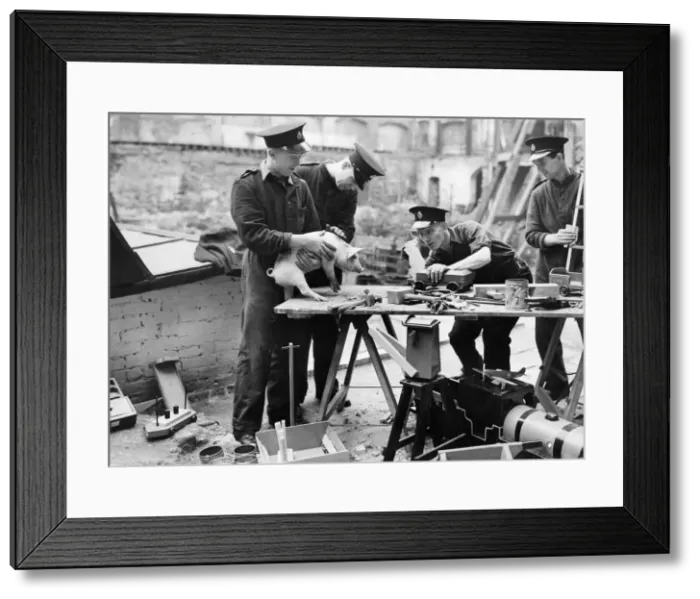 Framed Print : Members of the Berners Street Fire Service, Central London Framed Print : Members of the Berners Street Fire Service, Central London