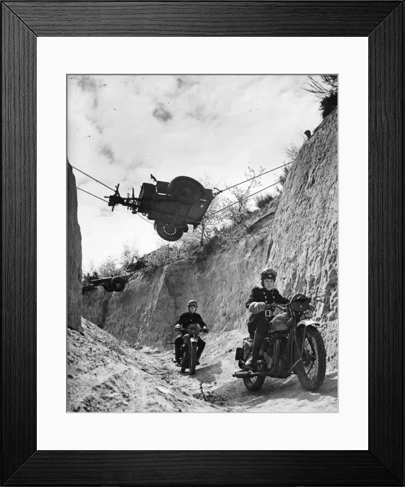 Framed Print : Members of the Emergency Services on their motorbikes on location in England Framed Print : Members of the Emergency Services on their motorbikes on location in England