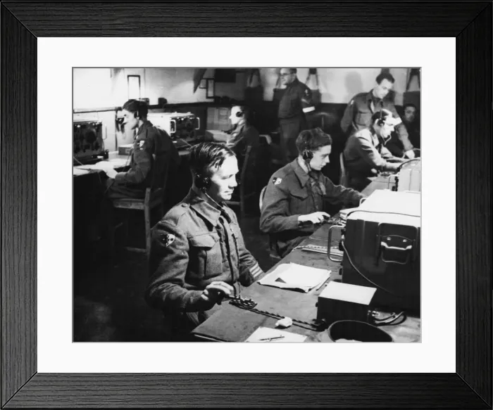 Framed Print : Royal Corps of Signals. Men of the Royal Corps Signals at work at a large formation Framed Print : Royal Corps of Signals. Men of the Royal Corps Signals at work at a large formation
