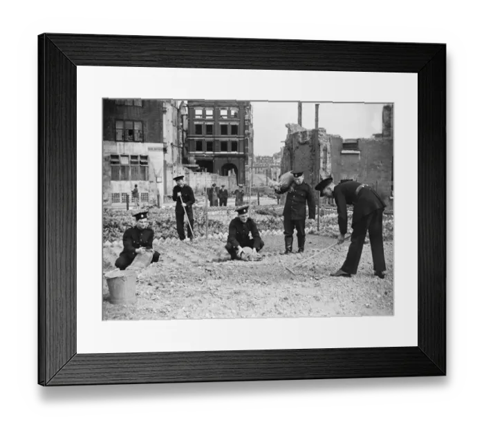 Framed Print : In the ruins of the City of London, Redcross Street Fire Station have made an excellent