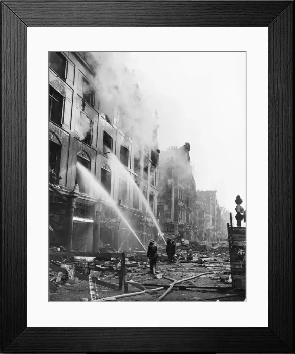 Framed Print : Fireman tackle yet another blaze in The Blitz over London Framed Print : Fireman tackle yet another blaze in The Blitz over London