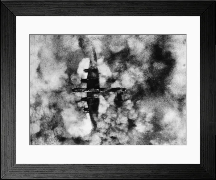 Framed Print : Picture taken during an RAF Bomber Command great attack on the German lines in France Framed Print : Picture taken during an RAF Bomber Command great attack on the German lines in France