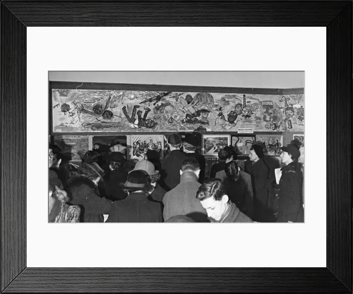 Framed Print : A school in East London. Pupils have designed this mural - the defence of Framed Print : A school in East London. Pupils have designed this mural - the defence of