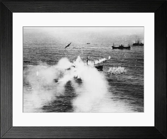 Framed Print : RAF Coastal Command Beaufighter Squadron. Two heavily laden marchant ships were hit Framed Print : RAF Coastal Command Beaufighter Squadron. Two heavily laden marchant ships were hit