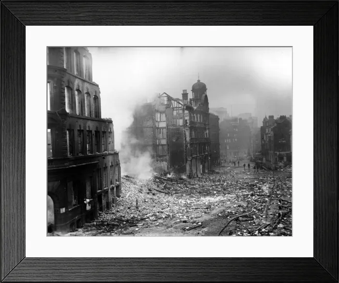 Framed Print : Manchester air raid damage, Cannon Street. 24th December 1940 Framed Print : Manchester air raid damage, Cannon Street. 24th December 1940