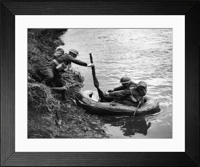 Framed Print : York and Lancaster regiments on an amphibious exercise. May 1940 Framed Print : York and Lancaster regiments on an amphibious exercise. May 1940