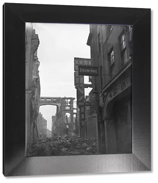 Mary le Port Street, Bristol the morning after a devastating raid on the city by
