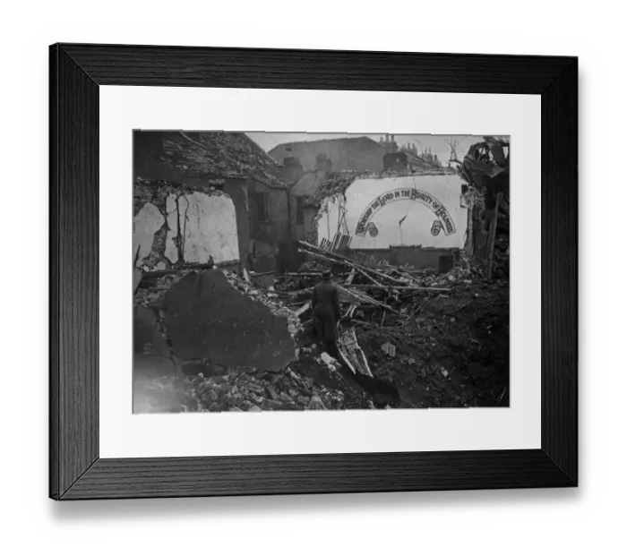 Framed Print : The remains of the West Street Baptist Church following the Luftwaffe air raid