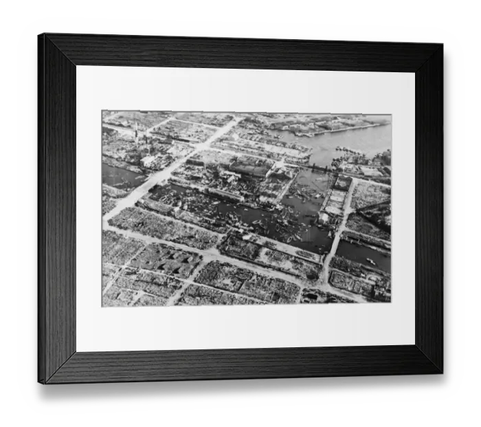Framed Print : Osaka. the bombing raid resulted in 3, 987 dead and 678 missing and destroyed 8 Framed Print : Osaka. the bombing raid resulted in 3, 987 dead and 678 missing and destroyed 8