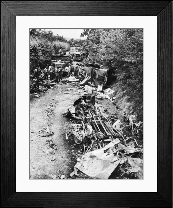 Framed Print : R. A. F take toll on the retreating Germans. (Picture