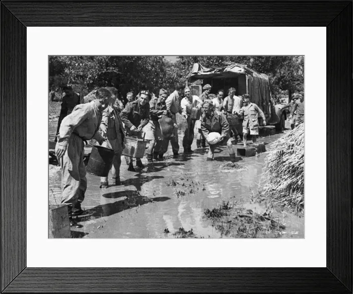 Framed Print : Rain floods an 8th army sector in Italy. (Picture) Priority salvage Framed Print : Rain floods an 8th army sector in Italy. (Picture) Priority salvage