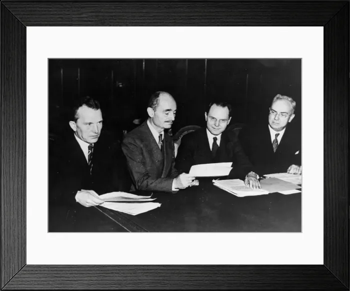Framed Print : The Russian and American judges who will preside over the Nuremberg War Crimes Trials