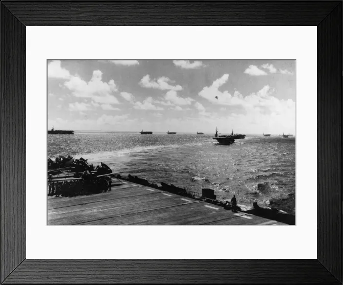 Framed Print : Escort carriers of the US Navy prepare for action against the Japanese in the Pacific