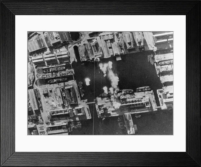 Framed Print : In a daylight attack on Cherbourg, Northern France on 15th September 1942