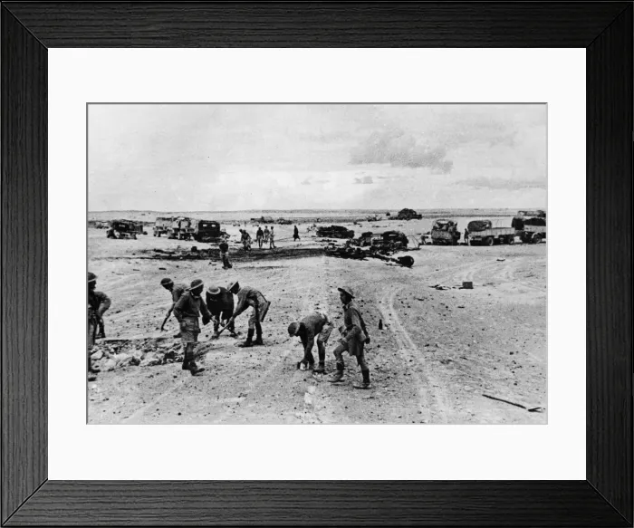 Framed Print : RAF Advanced units take over captured Airfields in Tripolitania during the Second World