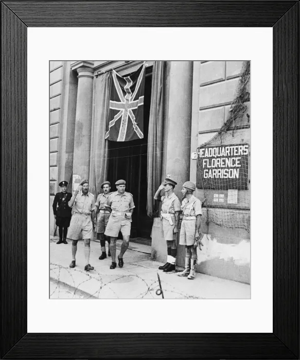 Framed Print : 8th Army Lieutenant General Kirkman visits Florence during Second World War Framed Print : 8th Army Lieutenant General Kirkman visits Florence during Second World War