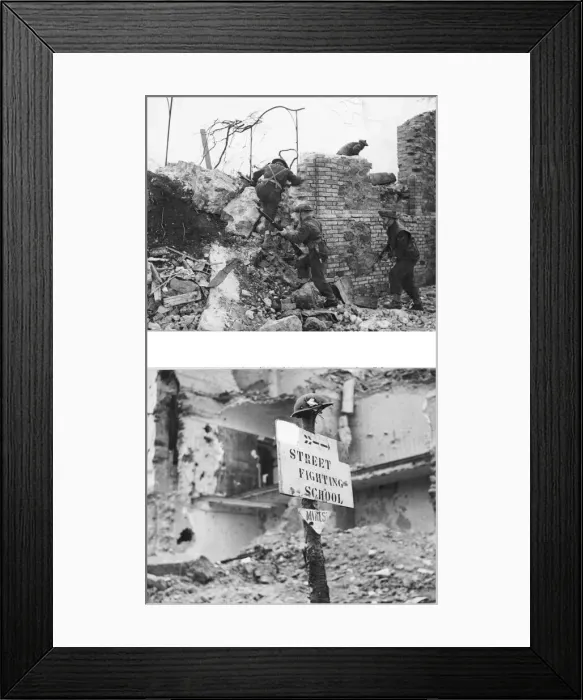 Framed Print : Ortona, three miles behind 8th army lines, serves as a street fighting school Framed Print : Ortona, three miles behind 8th army lines, serves as a street fighting school