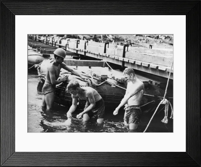 Framed Print : Beside a pontoon bridge spanning the Palo River on Leyte Island Framed Print : Beside a pontoon bridge spanning the Palo River on Leyte Island