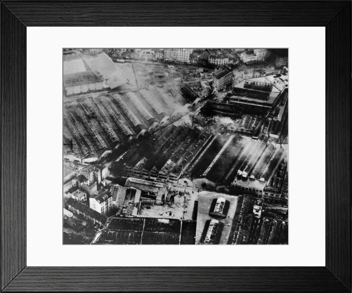 Framed Print : Aircraft of Bomber Command RAF attack industrial works in Paris Framed Print : Aircraft of Bomber Command RAF attack industrial works in Paris