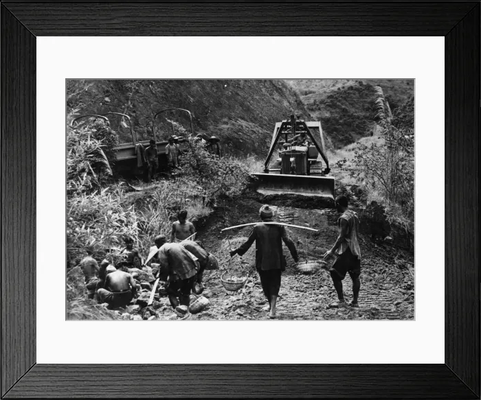 Framed Print : Reconstructing the Burma road near the Salween River during the Second world War Framed Print : Reconstructing the Burma road near the Salween River during the Second world War