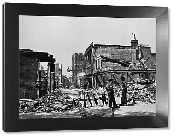Hight Street, Canterbury, Kent, following an air raid. Circa 1942