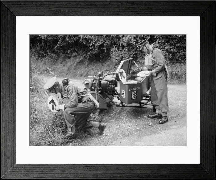 Framed Print : In the South Eastern Command it is the job of a mobile section off the Military Police to Framed Print : In the South Eastern Command it is the job of a mobile section off the Military Police to